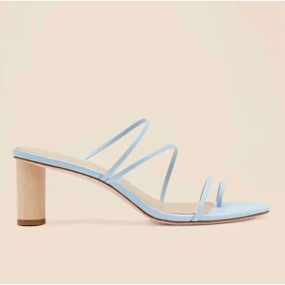 Reformation Womens Rachel Heeled Sandal Powder Blue Strappy Heels Size 6.5 - Picture 1 of 8